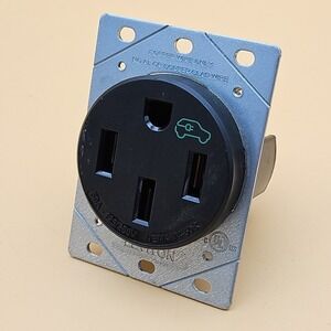 Leviton 50 Amp NEMA 14-50R EV Charging Outlet Heavy Duty Flush Mount Receptacle